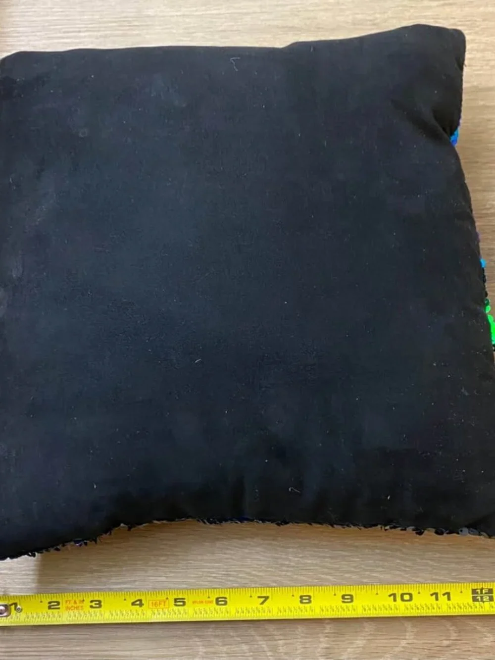 Set of 2 Magic Reversible Mermaid Sequin Throw Pillows Black & Iridescent Decor